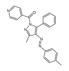 N1-isonicotinoyl-3-methyl-5-phenyl-4-(4-methylphenylazo)-1,2-diazole结构式