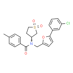 N-{[5-(3-chlorophenyl)-2-furyl]methyl}-N-(1,1-dioxidotetrahydro-3-thienyl)-4-methylbenzamide Structure