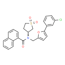 N-{[5-(3-chlorophenyl)-2-furyl]methyl}-N-(1,1-dioxidotetrahydro-3-thienyl)-1-naphthamide Structure