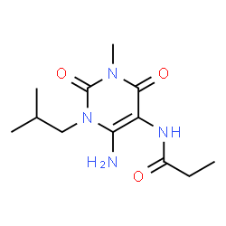 Propanamide,N-[6-amino-1,2,3,4-tetrahydro-3-methyl-1-(2-methylpropyl)-2,4-dioxo-5-pyrimidinyl]-结构式