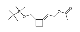 acetic acid (E)-2-[2-(tert-butyl-dimethyl-silanyloxymethyl)-cyclobutylidene]-ethyl ester Structure