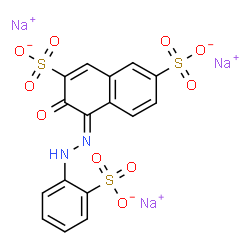 trisodium 3-hydroxy-4-[(2-sulphonatophenyl)azo]naphthalene-2,7-disulphonate结构式