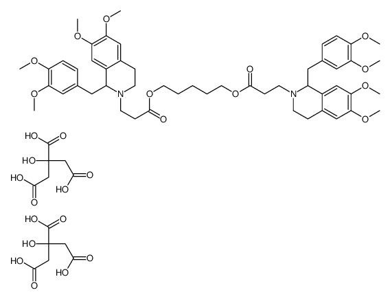 pentamethylene bis[1-(3,4-dimethoxybenzyl)-3,4-dihydro-6,7-dimethoxy-1H-isoquinoline-2-propionate], dicitrate structure