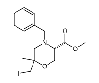 (3S)-methyl 4-benzyl-6-(iodomethyl)-6-methylmorpholine-3-carboxylate结构式