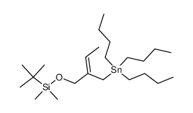 tert-Butyl-dimethyl-((Z)-2-tributylstannanylmethyl-but-2-enyloxy)-silane Structure