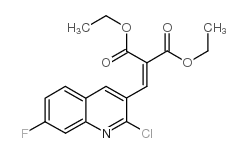2-CHLORO-7-FLUORO-3-(2,2-DIETHOXYCARBONYL)VINYLQUINOLINE结构式
