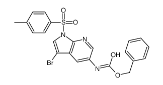 Benzyl {3-bromo-1-[(4-methylphenyl)sulfonyl]-1H-pyrrolo[2,3-b]pyr idin-5-yl}carbamate Structure