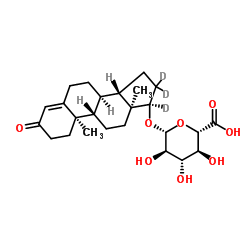 (17α)-3-Oxo(16,16,17-2H3)androst-4-en-17-yl β-D-glucopyranosiduronic acid结构式