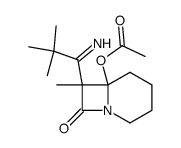 6-acetoxy-7-(1-imino-2,2-dimethylpropyl)-7-methyl-1-azabicyclo(4.2.0)-octan-8-one结构式