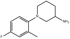 1-(4-fluoro-2-methylphenyl)piperidin-3-amine结构式