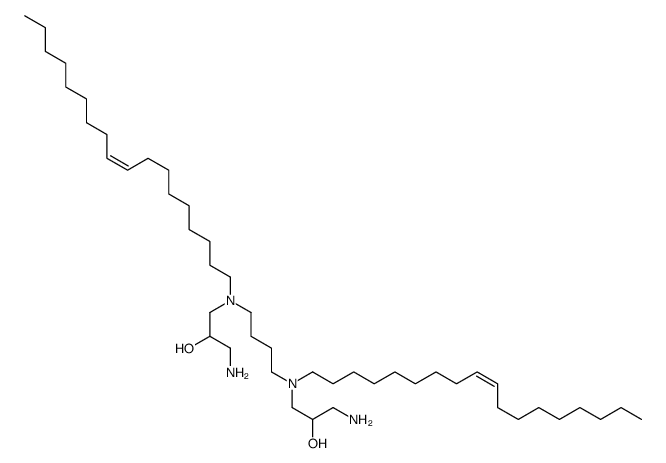 1-amino-3-[4-[(3-amino-2-hydroxypropyl)-[(E)-octadec-9-enyl]amino]butyl-[(E)-octadec-9-enyl]amino]propan-2-ol结构式