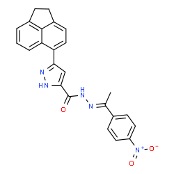 (E)-3-(1,2-dihydroacenaphthylen-5-yl)-N-(1-(4-nitrophenyl)ethylidene)-1H-pyrazole-5-carbohydrazide Structure