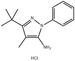 3-叔丁基-4-甲基-1-苯基-1H-吡唑-5-胺盐酸盐结构式