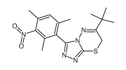 6-t-butyl-3-(3-nitro-2,4,6-trimethylphenyl)-7H-1,2,4-triazolo-[3,4-b][1,3,4]thiadiazine结构式