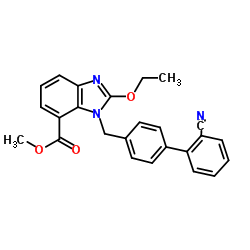 Methyl 1-((2'-cyano-[1,1'-biphenyl]-4-yl)methyl)-2-ethoxy-1H-benzo[d]imidazole-7-carboxylate structure