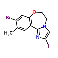 9-Bromo-2-iodo-10-Methyl-5,6-dihydrobenzo[f]imidazo[1,2-d][1,4]oxazepine Structure