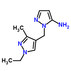 2-[(1-ethyl-3-methyl-pyrazol-4-yl)methyl]pyrazol-3-amine结构式