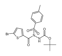 tert-butyl 2-(5-bromothiophene-2-carbonyl)-2-tosylhydrazine-1-carboxylate结构式