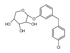 (2S,3R,4S,5R)-2-[3-[(4-chlorophenyl)methyl]phenoxy]oxane-3,4,5-triol结构式