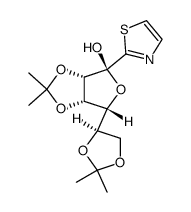 2,3:5,6-Di-O-isopropylidene-1-(2-thiazolyl)-α-D-mannofuranose结构式