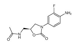 (S)-N-[3-[(3-fluoro-4-aminophenyl)-2-oxo-oxazolidin-5-yl]methyl]acetamide结构式
