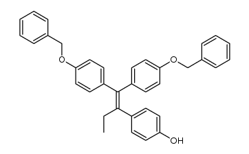 4-(1,1-bis(4-(benzyloxy)phenyl)but-1-en-2-yl)phenol结构式