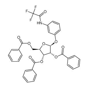 Acetamide, 2,2,2-trifluoro-N-3-(2,3,5-tri-O-benzoyl-.beta.-D-ribofuranosyl)oxyphenyl-结构式