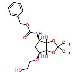 ((3aS,4R,6S,6aR)-6-(2-羟基乙氧基)-2,2-二甲基四氢-3aH-环戊二烯并[d][1,3]二氧杂环戊烯-4-基)氨基甲酸苄酯图片