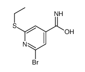 2-溴-6-乙基硫代-4-吡啶羧酰胺结构式