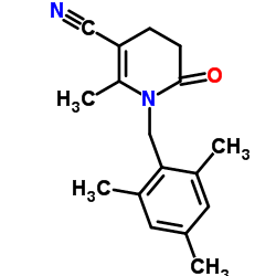 1-(Mesitylmethyl)-2-methyl-6-oxo-1,4,5,6-tetrahydro-3-pyridinecarbonitrile结构式