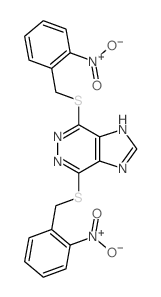 2,5-bis[(2-nitrophenyl)methylsulfanyl]-3,4,7,9-tetrazabicyclo[4.3.0]nona-2,4,7,10-tetraene structure