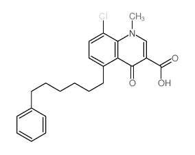 3-Quinolinecarboxylicacid, 8-chloro-1,4-dihydro-1-methyl-4-oxo-5-(6-phenylhexyl)- structure