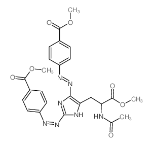 methyl 4-[(2Z)-2-[4-(2-acetamido-2-methoxycarbonyl-ethyl)-5-(4-methoxycarbonylphenyl)diazenyl-imidazol-2-ylidene]hydrazinyl]benzoate Structure