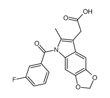 5-(3-Fluorobenzoyl)-6-methyl-5H-1,3-dioxolo[4,5-f]indole-7-acetic acid结构式