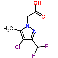 4-CHLORO-3-(DIFLUOROMETHYL)-5-METHYL-1H-PYRAZOL-1-YL]ACETIC ACID结构式