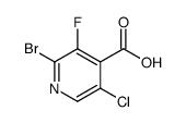 2-溴-5-氯-3-氟异烟酸结构式