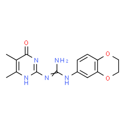 1-(2,3-dihydro-1,4-benzodioxin-6-yl)-3-(5,6-dimethyl-4-oxo-1,4-dihydropyrimidin-2-yl)guanidine structure