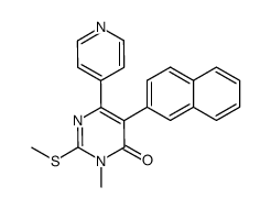 3-methyl-2-methylsulfanyl-5-naphthalen-2-yl-6-pyridin-4-yl-3H-pyrimidin-4-one结构式