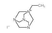 3,5,7-Triaza-1-azoniaadamantane, 1-ethyl-, iodide Structure