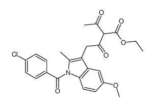 2-Acetyl-4-[1-(p-chlorobenzoyl)-5-methoxy-2-methyl-1H-indol-3-yl]-3-oxobutyric acid ethyl ester Structure