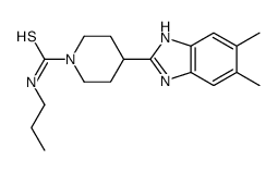 1-Piperidinecarbothioamide,4-(5,6-dimethyl-1H-benzimidazol-2-yl)-N-propyl-(9CI) Structure