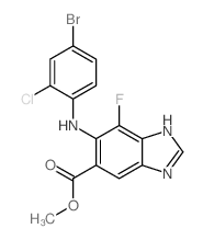 Methyl 6-((4-bromo-2-chlorophenyl)amino)-7-fluoro-1H-benzo[d]imidazole-5-carboxylate picture