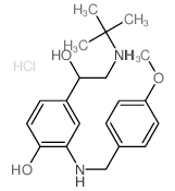 Benzenemethanol, a-[[(1,1-dimethylethyl)amino]methyl]-4-hydroxy-3-[[(4-methoxyphenyl)methyl]amino]-,hydrochloride (1:1)结构式