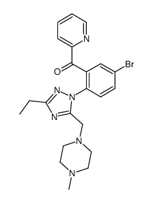 {5-bromo-2-[3-ethyl-5-(4-methyl-piperazin-1-ylmethyl)-[1,2,4]triazol-1-yl]-phenyl}-pyridin-2-yl-methanone结构式