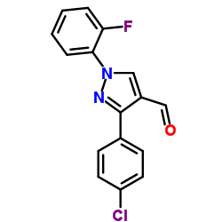 3-(4-Chlorophenyl)-1-(2-fluorophenyl)-1H-pyrazole-4-carbaldehyde structure