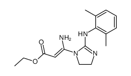 3-[2-(2,6-dimethyl-anilino)-4,5-dihydro-imidazol-1-yl]-3-imino-propionic acid ethyl ester Structure