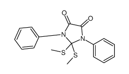 2,2-bis(methylsulfanyl)-1,3-diphenylimidazolidine-4,5-dione结构式