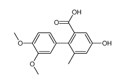 4-hydroxy-3',4'-dimethoxy-6-methyl-[1,1'-biphenyl]-2-carboxylic acid结构式