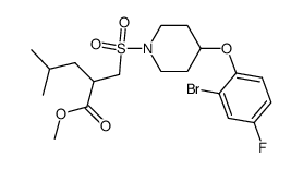 methyl (R/S)-2-({[4-(2-bromo-4-fluorophenoxy)piperidin-1-yl]sulphonyl}methyl)-4-methylpentanoate结构式