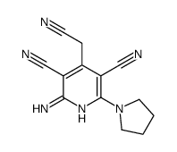 2-amino-4-(cyanomethyl)-6-pyrrolidin-1-ylpyridine-3,5-dicarbonitrile Structure